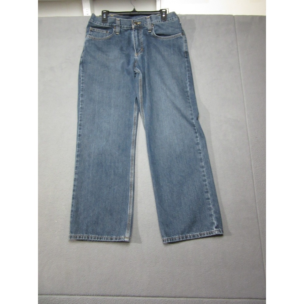 Carhartt Jeans Men 34x30 Blue Denim Straight Leg Relaxed Fit Mid Rise Patch Logo